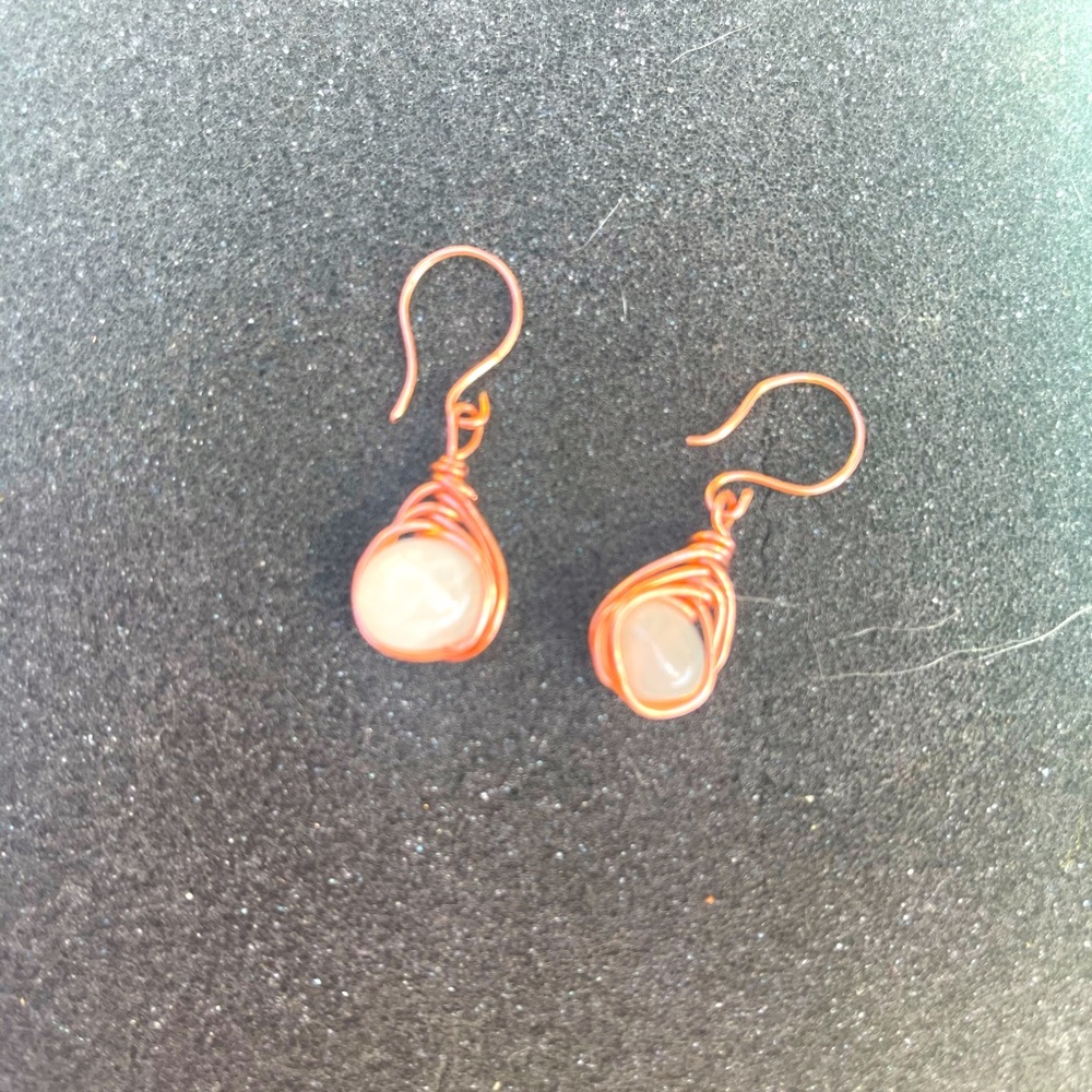 Handmade moon stone earrings